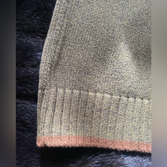 EUC Columbia Olive/Brown full zip mock turtleneck cardigan sweater-cotton - Picture 10 of 14